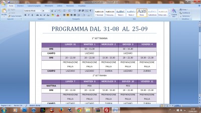 programma allenamenti
